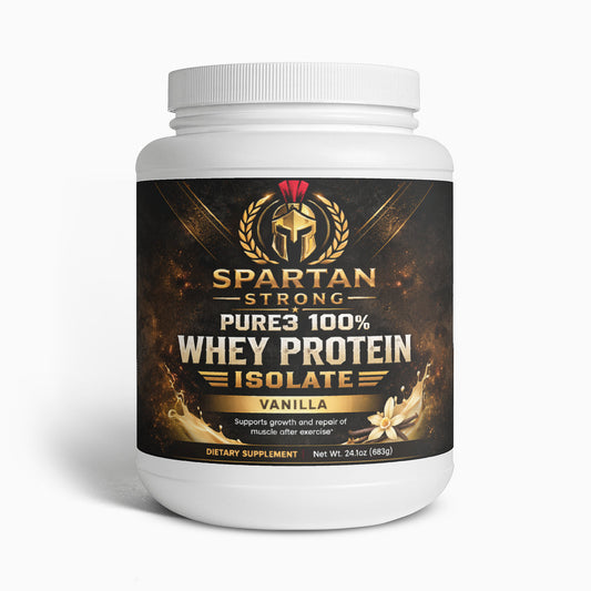 Spartan Strong Pure3 100% Whey Protein Isolate Powder Supplement (Vanilla)